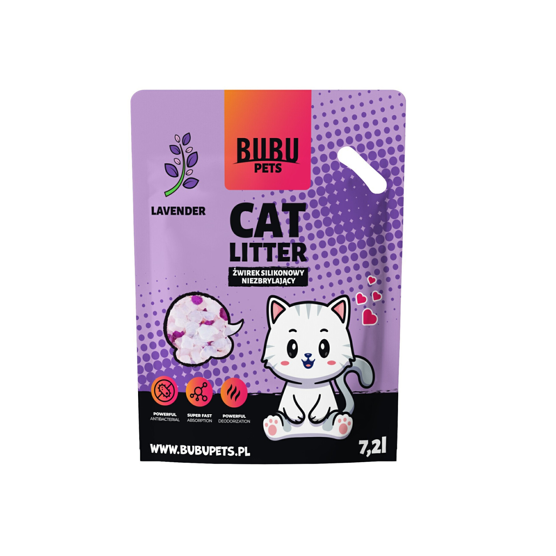 Arena para gatos de gel de sílice de lavanda BUBU Pets