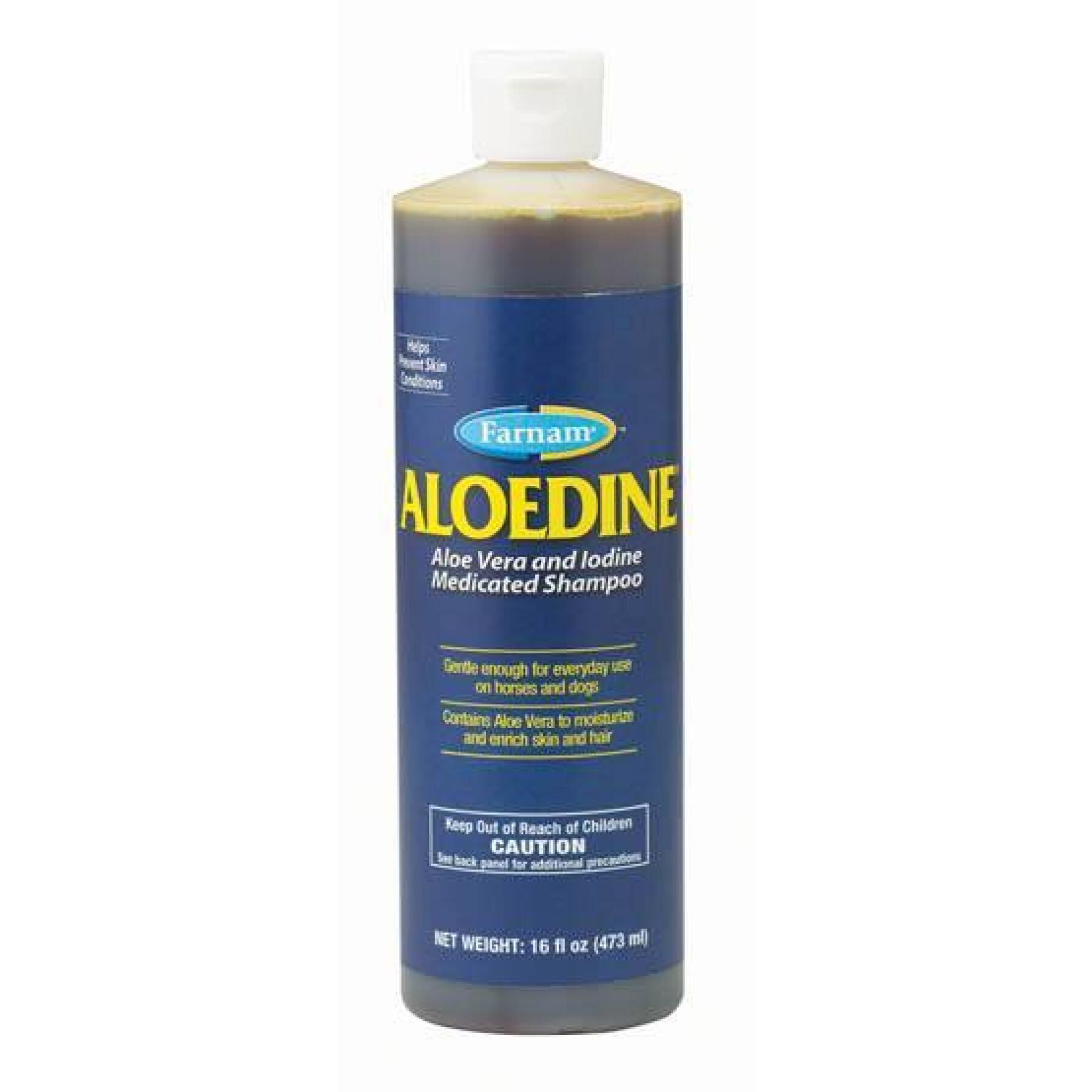 Champú desinfectante para caballos Farnam Aloedine 473 ml