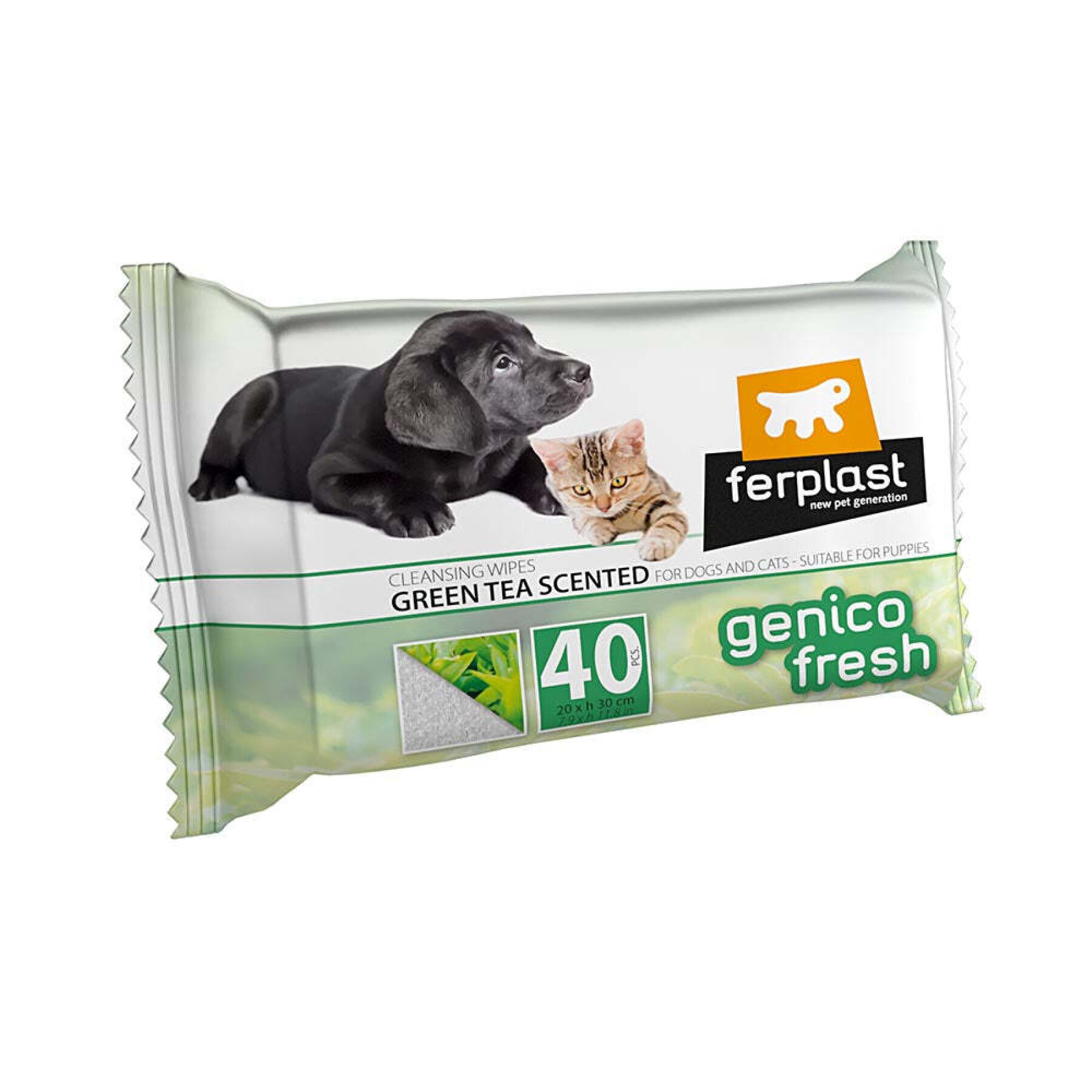 Toallitas limpiadoras para perros y gatos Té Ferplast Genico Fresh (x40)