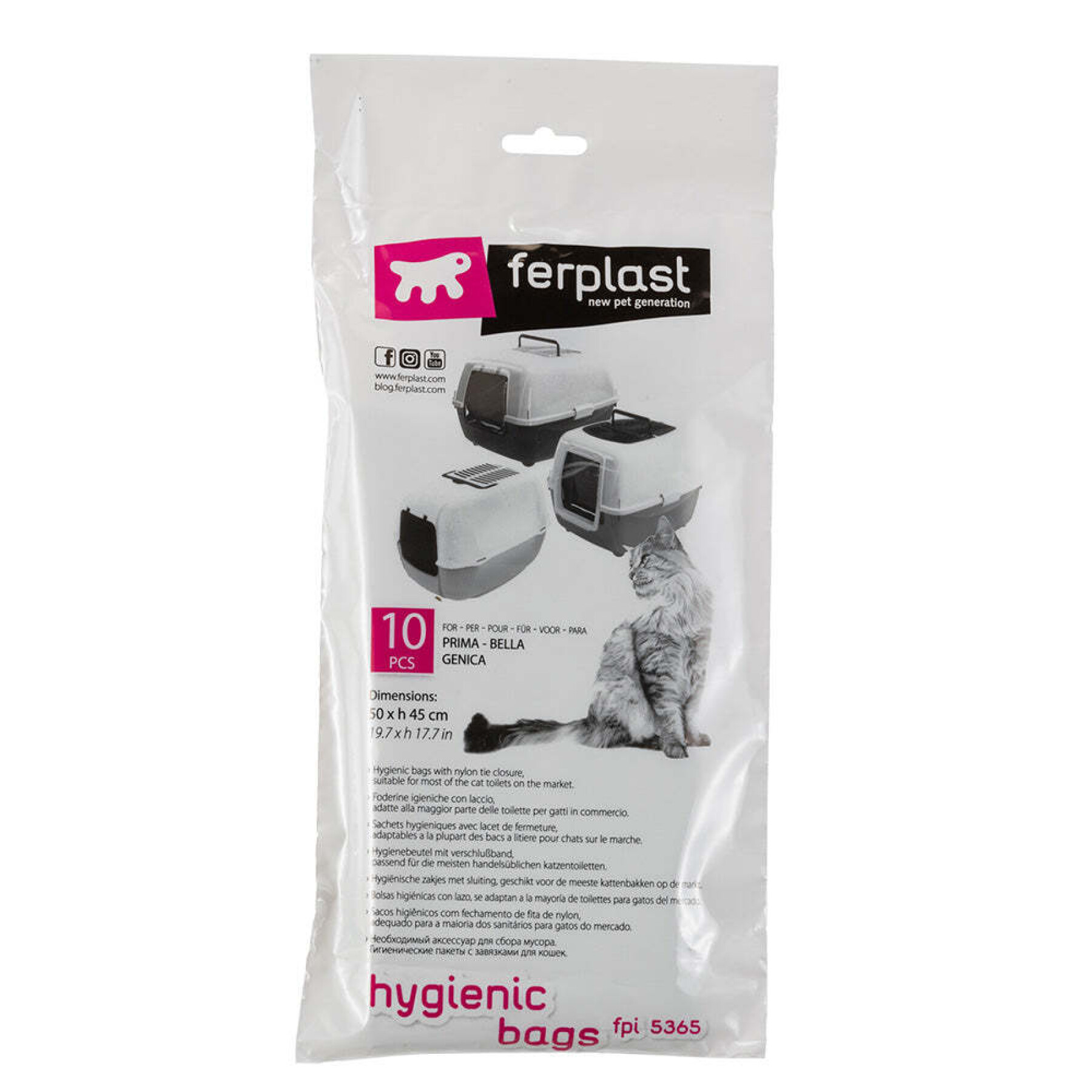 Bolsa higiénica para la bandeja sanitaria del gato Ferplast FPI 5365 (x10)