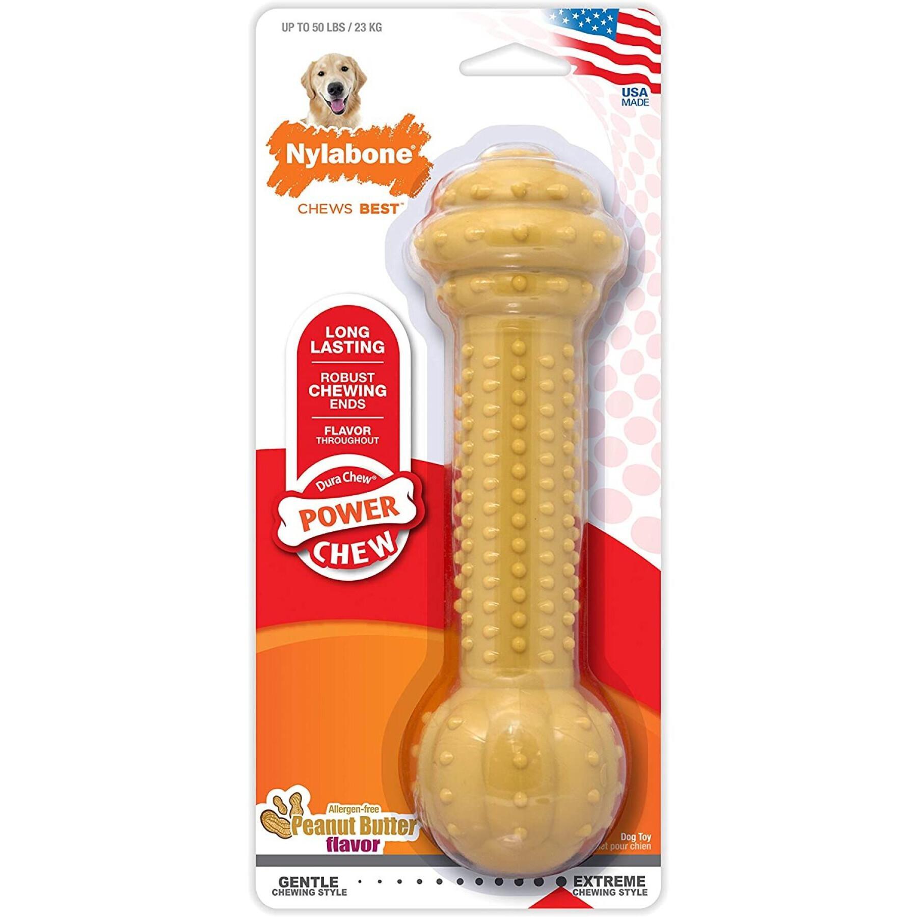 Juguete para perro Nylabone Extreme Chew - Barbell Peanut Butter L/XL