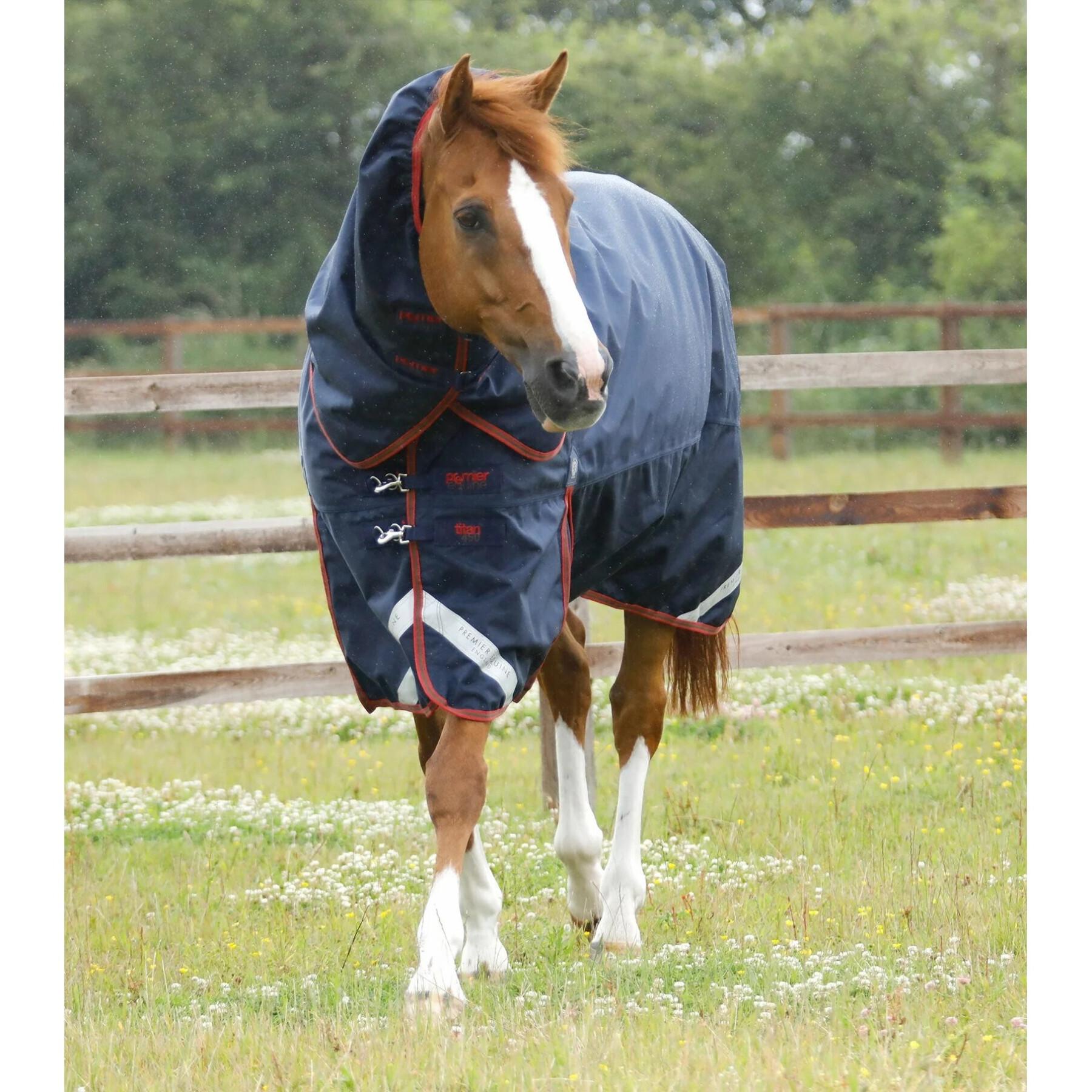 Manta de exterior para caballos con cubrecuello Premier Equine Titan 450 g
