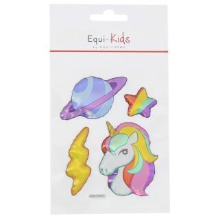 Set de 5 pegatinas de equitación - unicornio + planeta pegatinas Equi-Kids Relief
