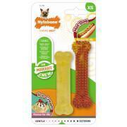 Set de 2 juguetes para perro Nylabone Moderate Small Dog - Hot Dog / Vanilla Ice Cream XS